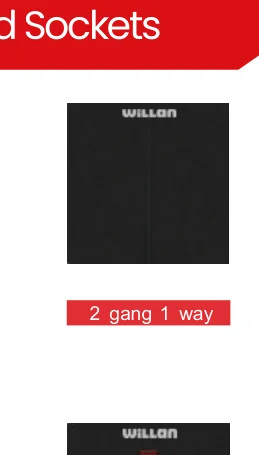 2 Gang 1 Way Switch - White